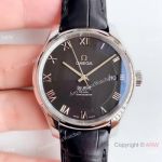 (VS Factory) Replica Omega De Ville Co-Axial Swiss 8500 Watch SS Black Leather Band